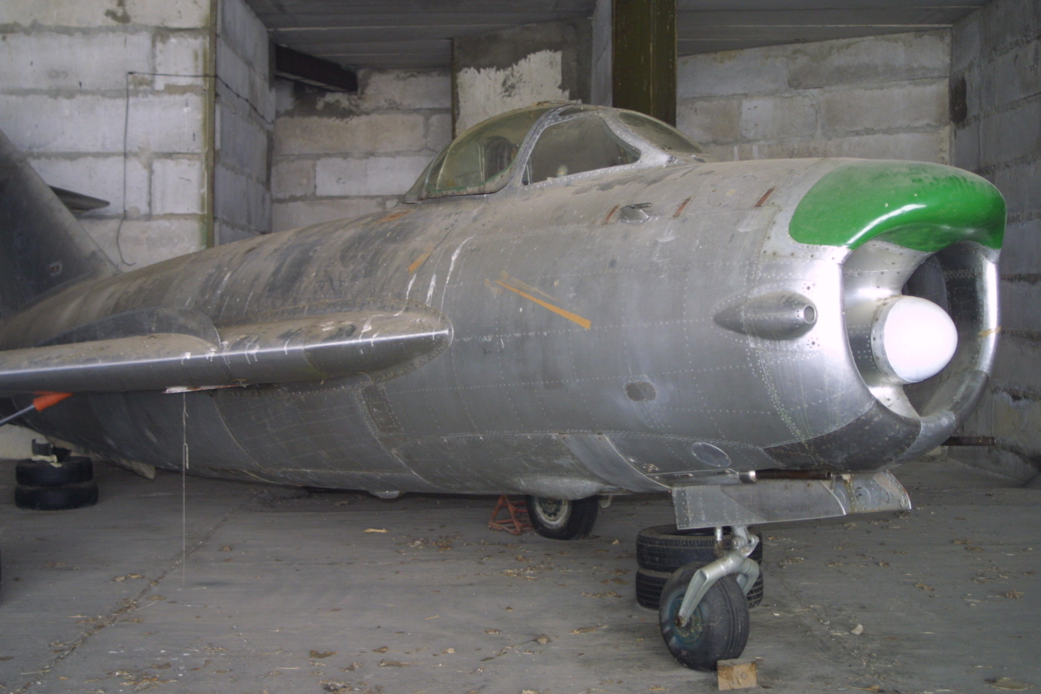 MiG-17 stored in a hangar at Debrecen in March 2003